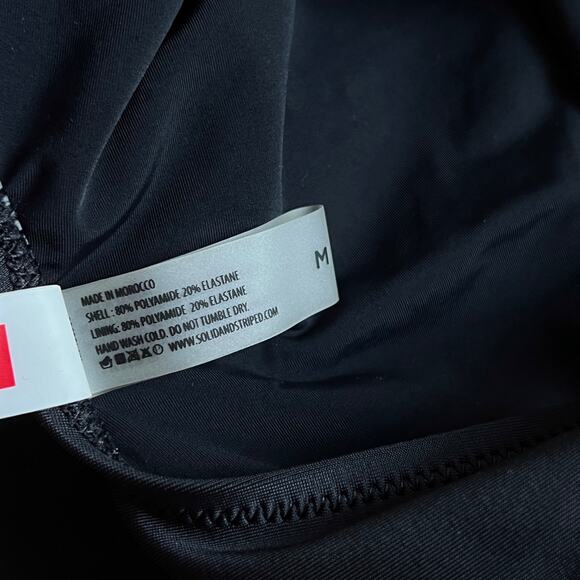 Solid & Striped Beatrice Belted Keyhole One-Piece Swimsuit M Black Boho - Picture 5 of 7